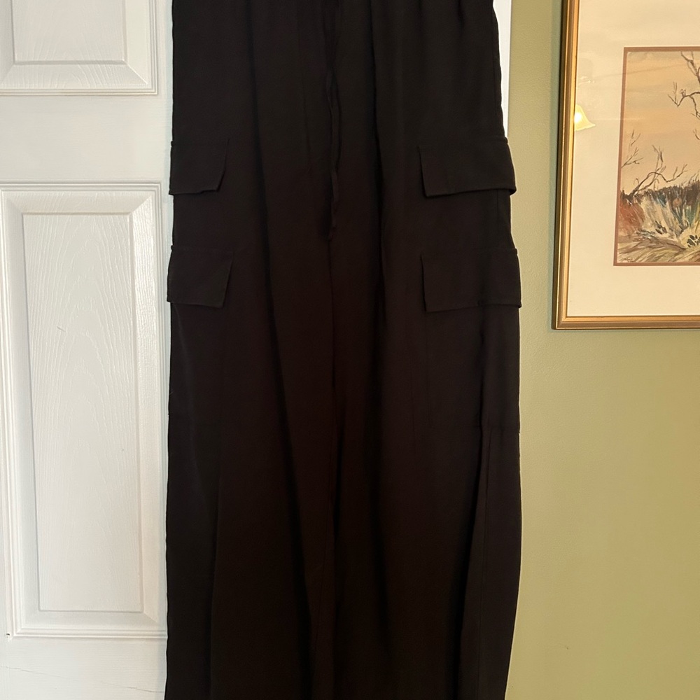 A New Day Wide Leg Black Cargo Pants